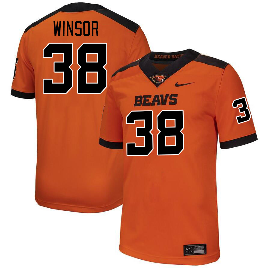 Men #38 AJ Winsor Oregon State Beavers College Football Jerseys Stitched-Orange